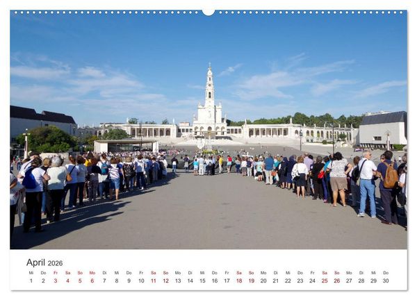 Produktbild: Fatima: Ein Besuch in Portugals heiligem Herz (hochwertiger Premium Wandkalender 2026 DIN A2 quer), Kunstdruck in Hochglanz