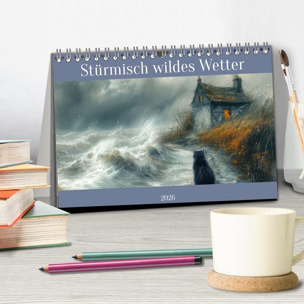 Produktbild: St&uuml;rmisch wildes Wetter (Tischkalender 2026 DIN A5 quer), CALVENDO Monatskalender