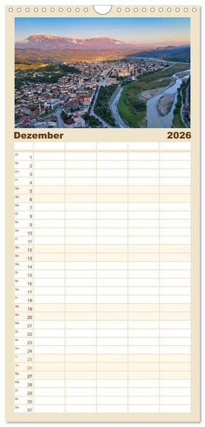 Produktbild: Familienplaner 2026 - Faszinierendes Albanien mit 5 Spalten (Wandkalender, 21 x 45 cm) CALVENDO