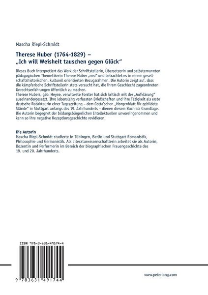 Produktbild: Therese Huber (1764&ndash;1829) &ndash; &laquo;Ich will Weisheit tauschen gegen Gl&uuml;ck&raquo;