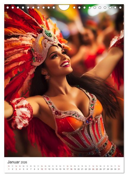 Produktbild: Tanzende Farben - Rio de Janeiro im Takt des Karnevals (Wandkalender 2026 DIN A4 hoch), CALVENDO Monatskalender