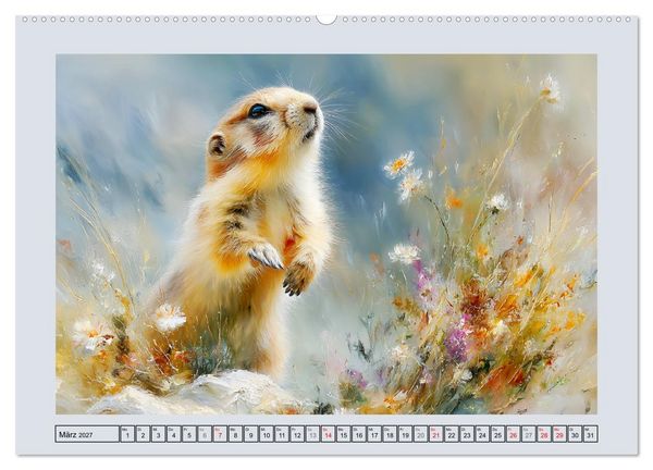 Produktbild: Murmeltiere. Kleine W&auml;chter der Berge (Wandkalender 2027 DIN A2 quer), CALVENDO Monatskalender