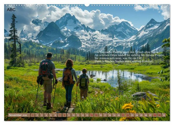 Produktbild: Geocaching Poesie (Wandkalender 2026 DIN A2 quer), CALVENDO Monatskalender