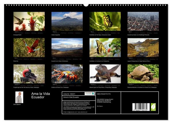 Produktbild: Ama la Vida Ecuador (hochwertiger Premium Wandkalender 2026 DIN A2 quer), Kunstdruck in Hochglanz
