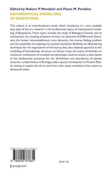 Produktbild: Mathematical Modelling of Biosystems