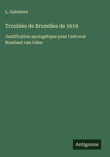 Produktbild: Troubles de Bruxelles de 1619