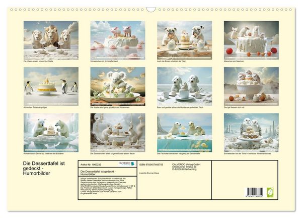 Produktbild: Die Desserttafel ist gedeckt - Humorbilder (Wandkalender 2026 DIN A2 quer), CALVENDO Monatskalender