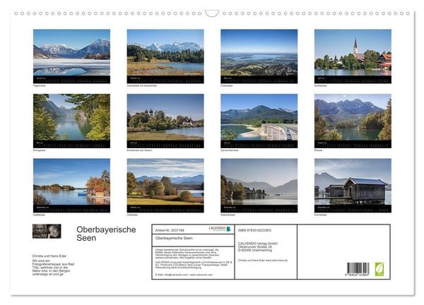Produktbild: Oberbayerische Seen (Wandkalender 2026 DIN A2 quer), CALVENDO Monatskalender