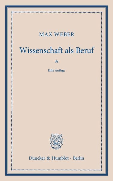 Produktbild: Wissenschaft als Beruf.