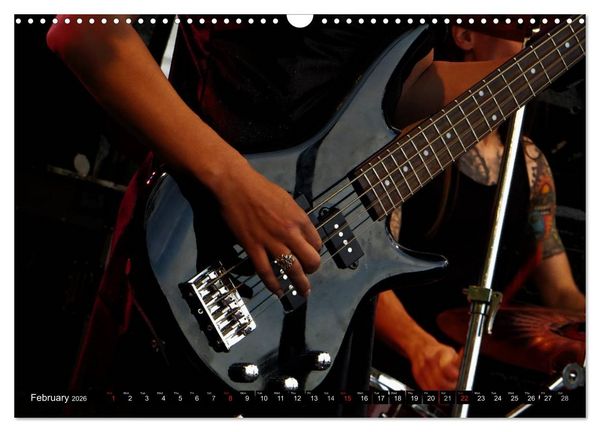 Produktbild: BASS GUITARS put into the spotlight (Wall Calendar 2026 DIN A3 landscape), CALVENDO 12 Month Wall Calendar