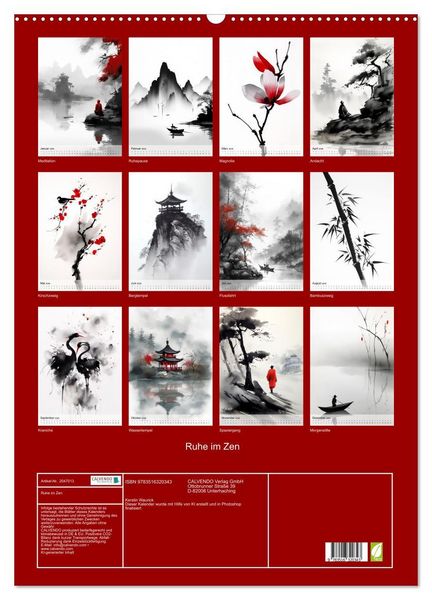 Produktbild: Ruhe im Zen (Wandkalender 2026 DIN A2 hoch), CALVENDO Monatskalender