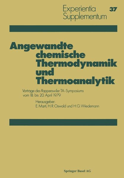 Produktbild: Angewandte chemische Thermodynamik und Thermoanalytik