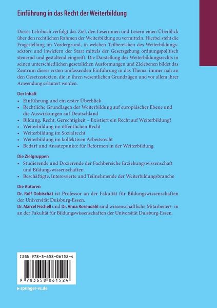 Einführung in das Recht der Weiterbildung