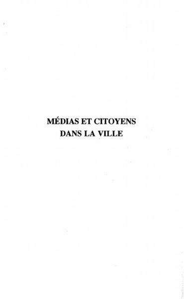 Produktbild: Medias et Citoyens dans la Ville