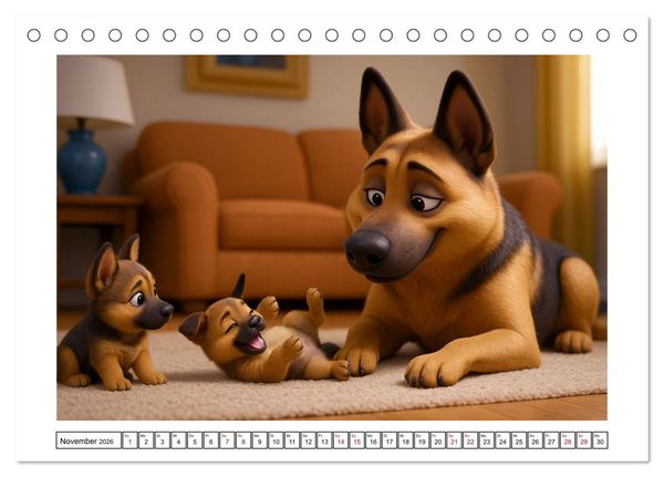 Produktbild: Sch&auml;ferhund im fr&ouml;hlichen Dienst (Tischkalender 2026 DIN A5 quer), CALVENDO Monatskalender