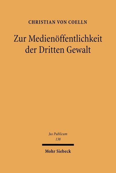 Produktbild: Zur Medien&ouml;ffentlichkeit der Dritten Gewalt