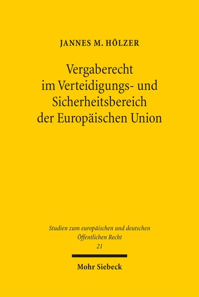 Produktbild: Vergaberecht im Verteidigungs- und Sicherheitsbereich der Europ&auml;ischen Union