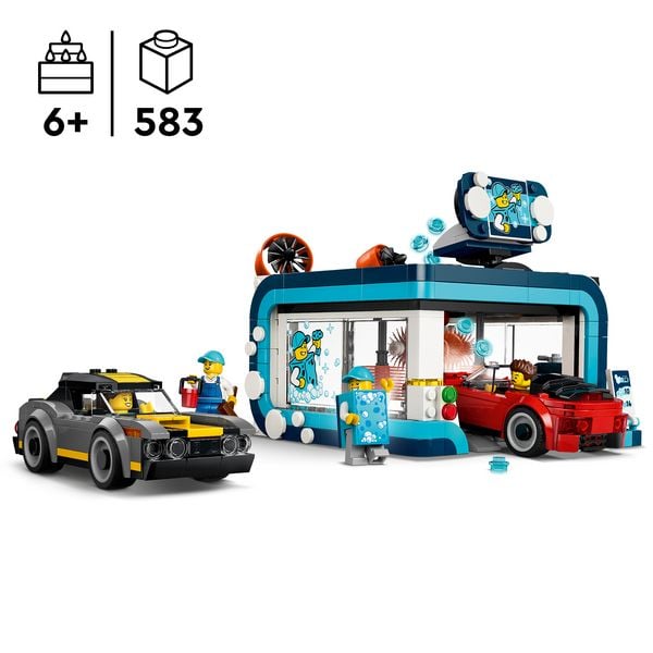 Produktbild: LEGO City 60497 Waschstra&szlig;e, Bauset mit 2 Spielzeugautos f&uuml;r Kinder ab 6 Jahren