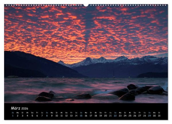Produktbild: Stimmungsvolle Bilder vom Thunersee (hochwertiger Premium Wandkalender 2026 DIN A2 quer), Kunstdruck in Hochglanz