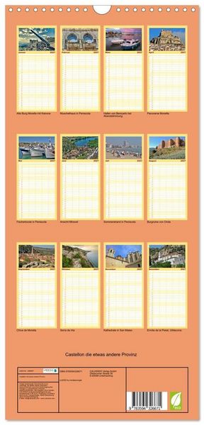 Produktbild: Familienplaner 2027 - Castellon die etwas andere Provinz mit 5 Spalten (Wandkalender, 21 x 45 cm) CALVENDO