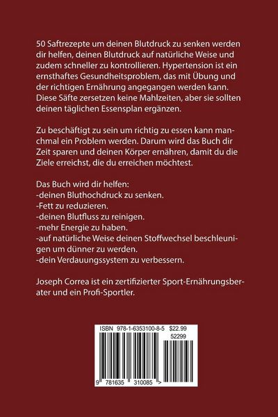 Produktbild: 50 Saftrezepte um deinen Blutdruck zu senken