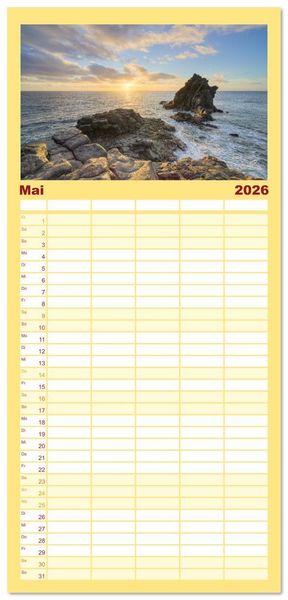 Produktbild: Familienplaner 2026 - Wundersch&ouml;nes Madeira mit 5 Spalten (Wandkalender, 21 x 45 cm) CALVENDO