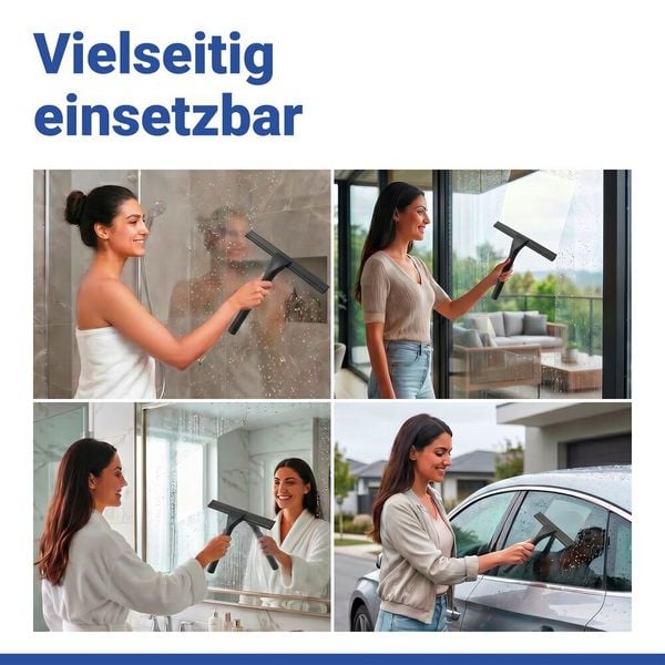 Produktbild: Vacuum-Loc&reg; Duschabzieher Schwarz, aus rostfreiem Edelstahl