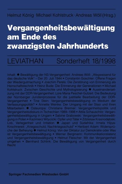 Vergangenheitsbewältigung am Ende des zwanzigsten Jahrhunderts, Taschenbuch von Michael Kohlstruck, VS Verlag für Sozialwissenschaften, 9783531131566
