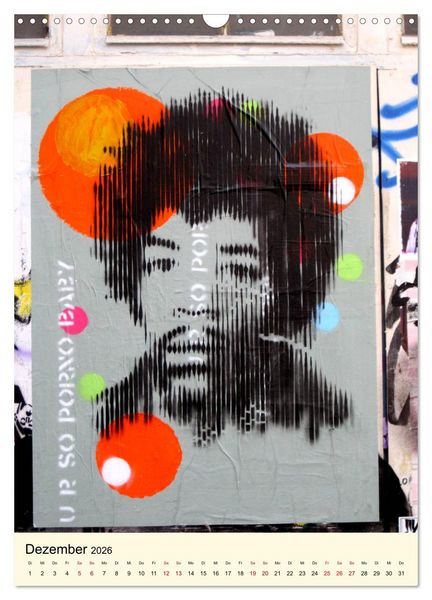 Produktbild: Flower Power in StreetArt (Wandkalender 2026 DIN A3 hoch), CALVENDO Monatskalender