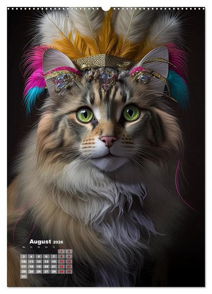 Produktbild: Inka Katzen - Katzen sind die wahren Herrscher (hochwertiger Premium Wandkalender 2026 DIN A2 hoch), Kunstdruck in Hochglanz