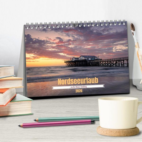 Produktbild: Nordseeurlaub in St. Peter-Ording (Tischkalender 2026 DIN A5 quer), CALVENDO Monatskalender