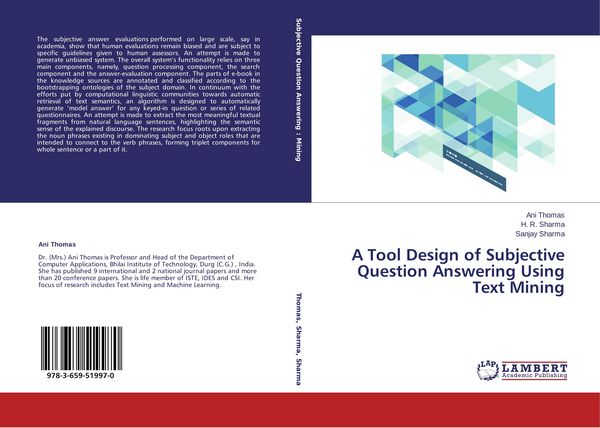 Produktbild: A Tool Design of Subjective Question Answering Using Text Mining