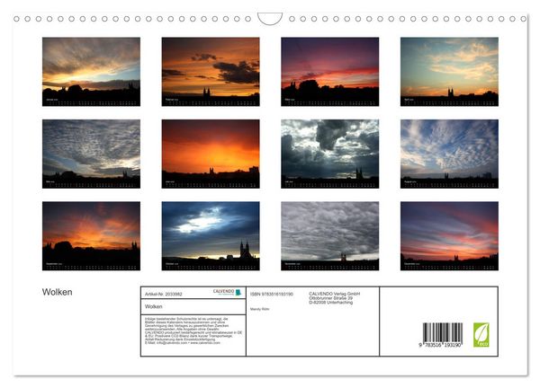 Produktbild: Wolken (Wandkalender 2026 DIN A3 quer), CALVENDO Monatskalender