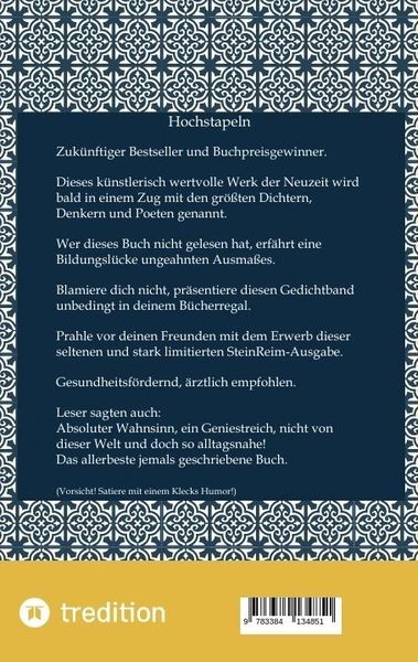 Produktbild: Die 10 Gedichte Kunst Poesie Irgendwas Lyrik Klecks Humor Satire Lebensgeschichten gedichtete Geschichten Erlebnisbuch must have