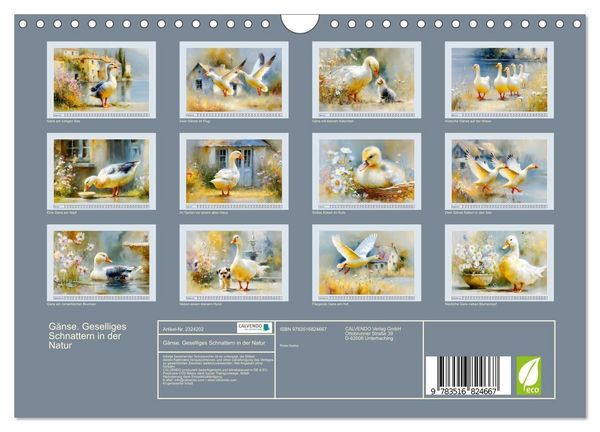 Produktbild: G&auml;nse. Geselliges Schnattern in der Natur (Wandkalender 2027 DIN A4 quer), CALVENDO Monatskalender