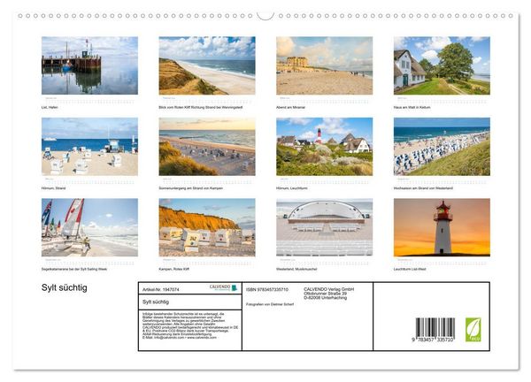 Produktbild: Sylt s&uuml;chtig (hochwertiger Premium Wandkalender 2026 DIN A2 quer), Kunstdruck in Hochglanz