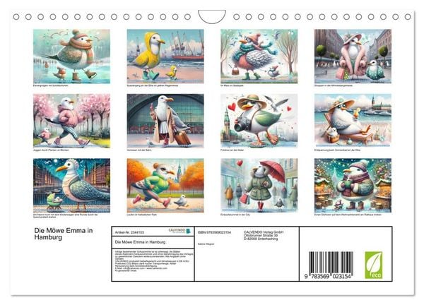 Produktbild: Die M&ouml;we Emma in Hamburg (Wandkalender 2027 DIN A4 quer), CALVENDO Monatskalender