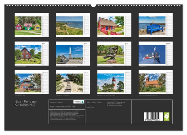 Produktbild: Nida - Perle am Kurischen Haff (hochwertiger Premium Wandkalender 2026 DIN A2 quer), Kunstdruck in Hochglanz