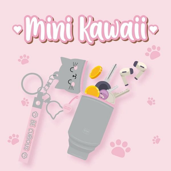 Produktbild: Legami M&uuml;nztasche mit Schl&uuml;sselanh&auml;nger Kitty - Mini Kawaii