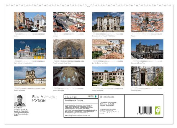 Produktbild: Foto-Momente Portugal (hochwertiger Premium Wandkalender 2026 DIN A2 quer), Kunstdruck in Hochglanz
