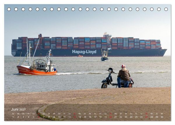 Produktbild: Schifffahrt entlang der Jade zwischen Wilhelmshaven und Hooksiel (Tischkalender 2027 DIN A5 quer), CALVENDO Monatskalender