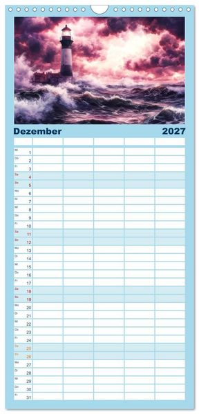 Produktbild: Familienplaner 2027 - Wellenw&auml;chter mit 5 Spalten (Wandkalender, 21 x 45 cm) CALVENDO