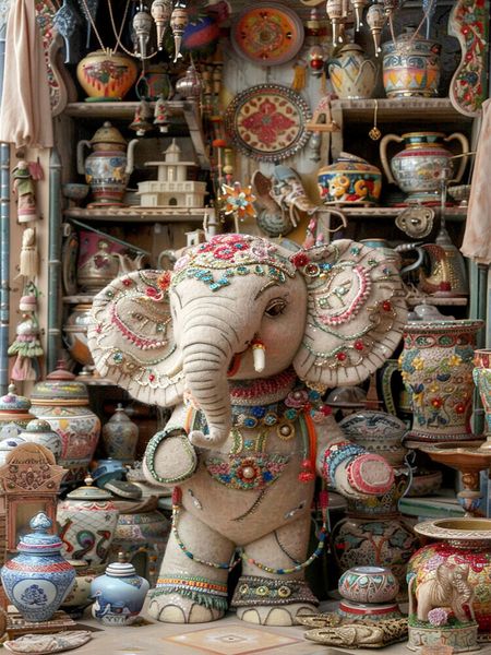 Produktbild: CALVENDO Puzzle Elefant im Porzellanladen | 1000 Teile Lege-Gr&ouml;&szlig;e 64x48cm Foto-Puzzle f&uuml;r gl&uuml;ckliche Stunden