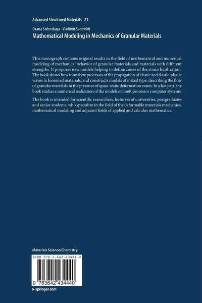 Produktbild: Mathematical Modeling in Mechanics of Granular Materials