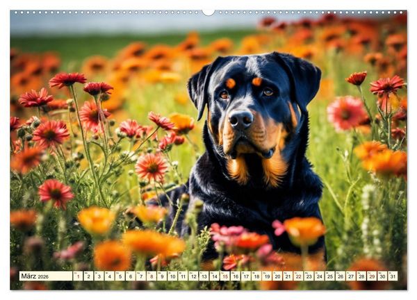 Produktbild: Rottweiler - die Besch&uuml;tzer (Wandkalender 2026 DIN A2 quer), CALVENDO Monatskalender