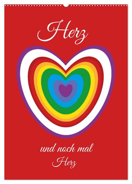 Produktbild: Herz und noch mal Herz (Wandkalender 2026 DIN A2 hoch), CALVENDO Monatskalender