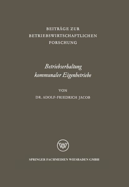 Produktbild: Betriebserhaltung kommunaler Eigenbetriebe