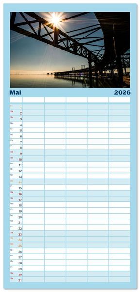 Produktbild: Familienplaner 2026 - Pen&iacute;nsula Ib&eacute;rica mit 5 Spalten (Wandkalender, 21 x 45 cm) CALVENDO