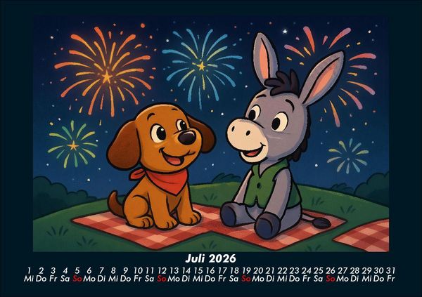 Produktbild: Wuff & Huf - Festliche Freundschaft 2026 Fotokalender DIN A5