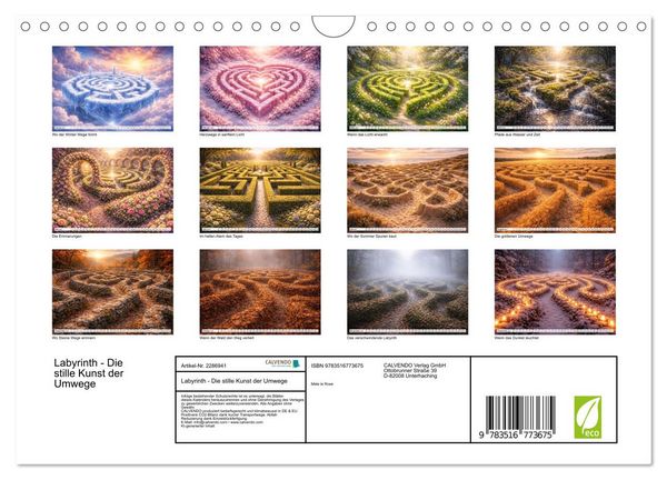 Produktbild: Labyrinth - Die stille Kunst der Umwege (Wandkalender 2027 DIN A4 quer), CALVENDO Monatskalender